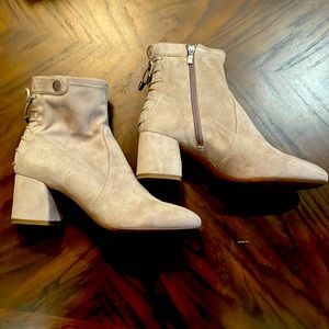 Beige Suede Franco Sarto Ankle Boots